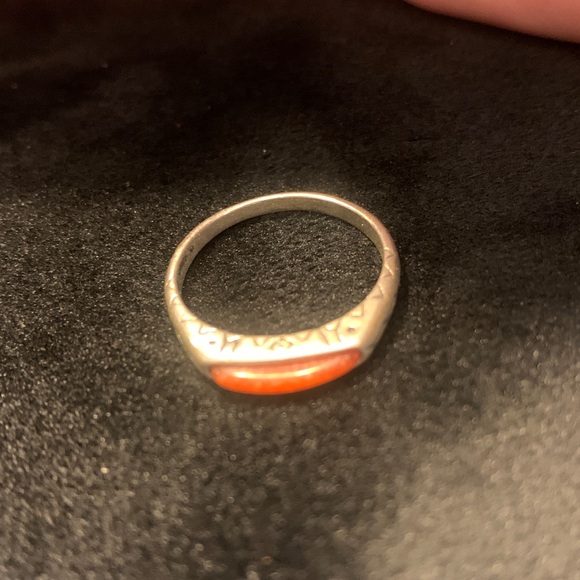 Carolyn Pollack Jewelry - Sterling Silver Coral Inlay Band Ring